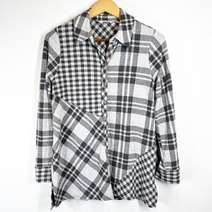 Soft Surroundings Mixed Plaid Tunic Shirt